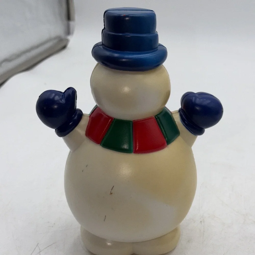 Vintage Christmas Blow Mold Hard Plastic Snowman 8